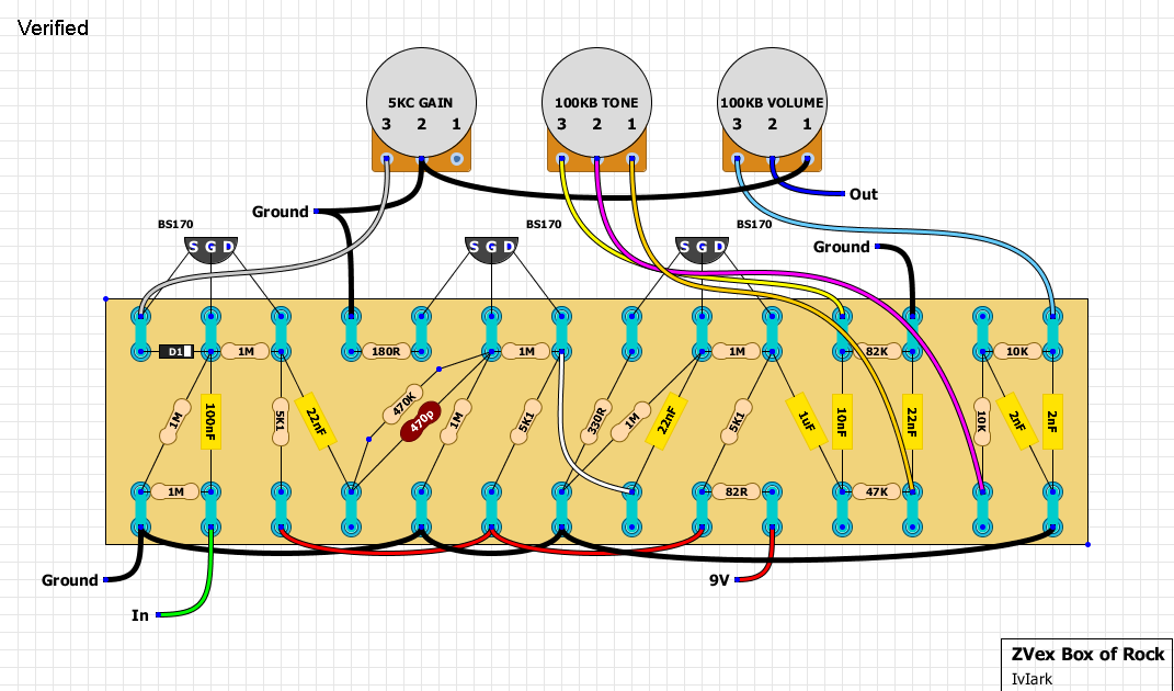 Clone Zvex Box of Rock/Distortron - Effet guitare